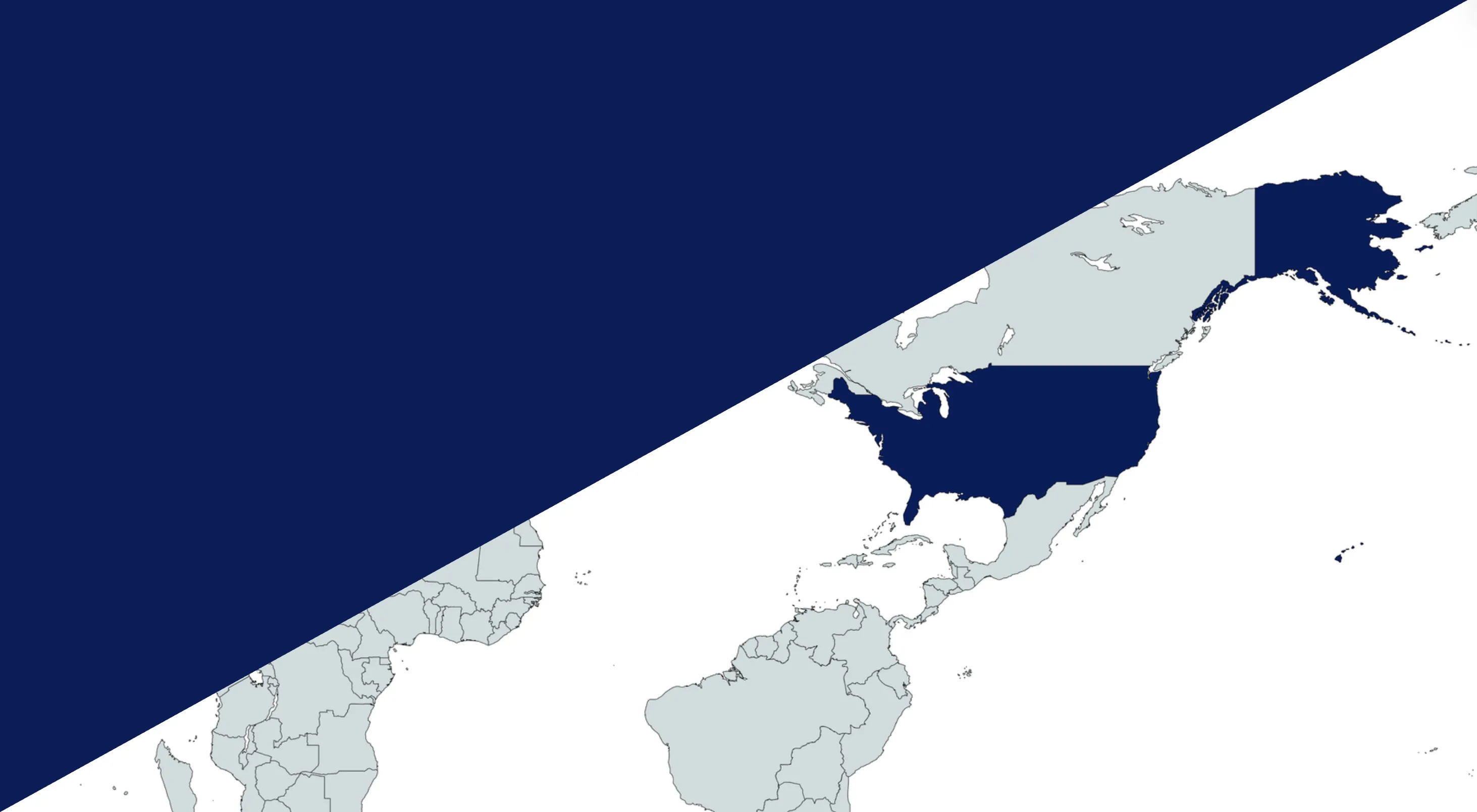 Mirrored map highlighting the United States, part of the guess the country from the crazy map challenge.