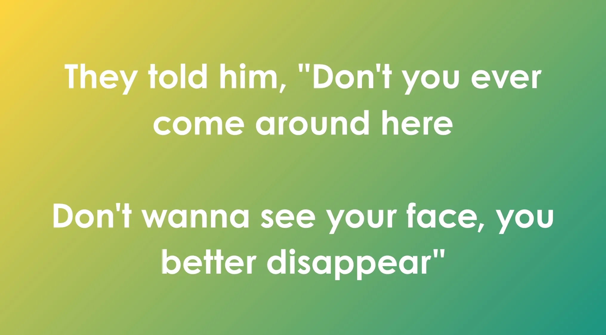 Opening lyrics of 80s and 90s songs displayed on a yellow to teal gradient background in white text.