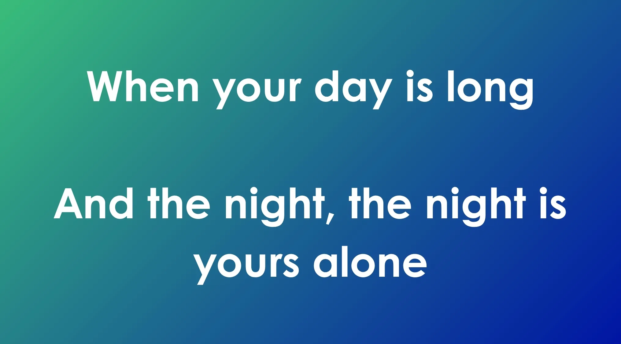 Opening lyrics of 80s and 90s songs displayed on a blue to green gradient background with bold white text.