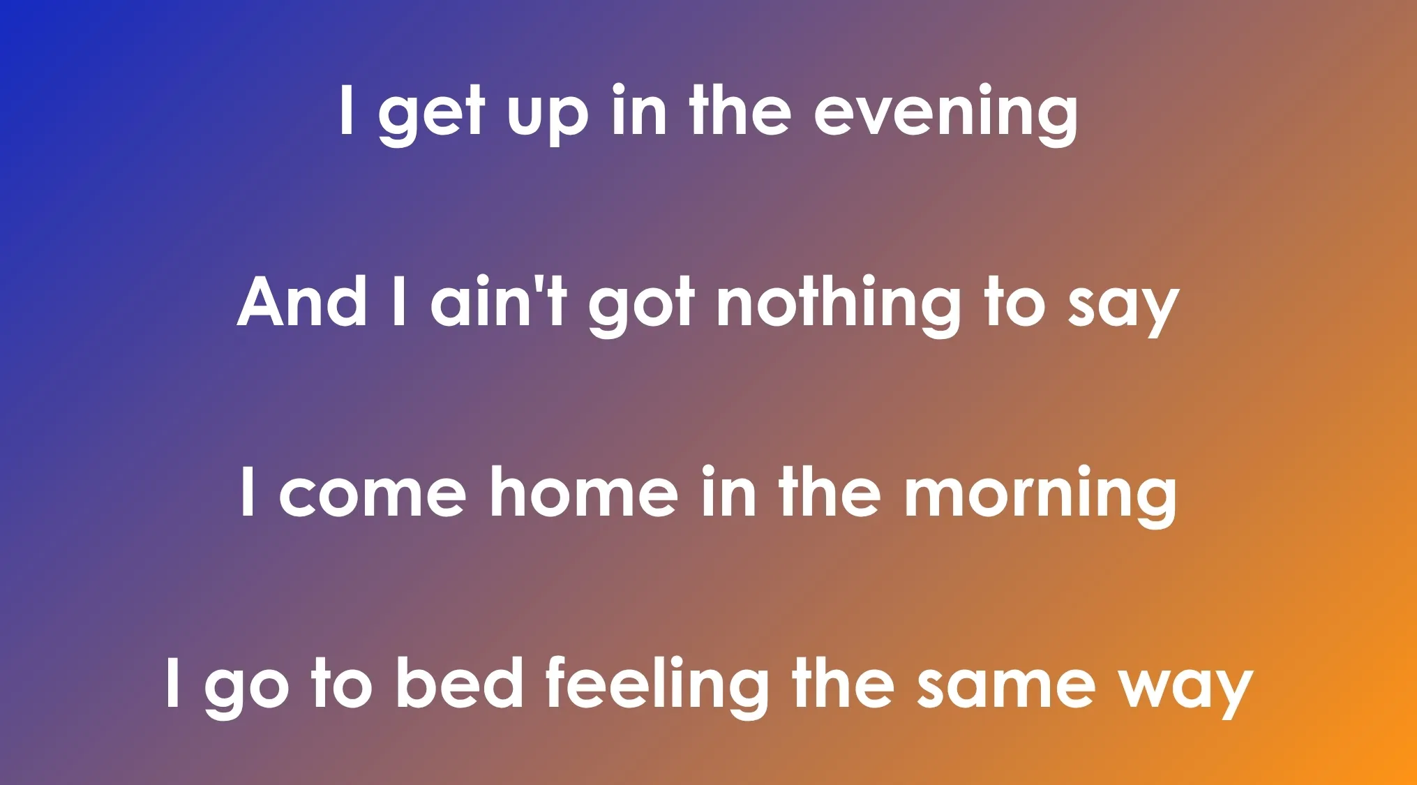 Opening lyrics of 80s and 90s songs showing Bruce Springsteen song starting with these lyrics on gradient background