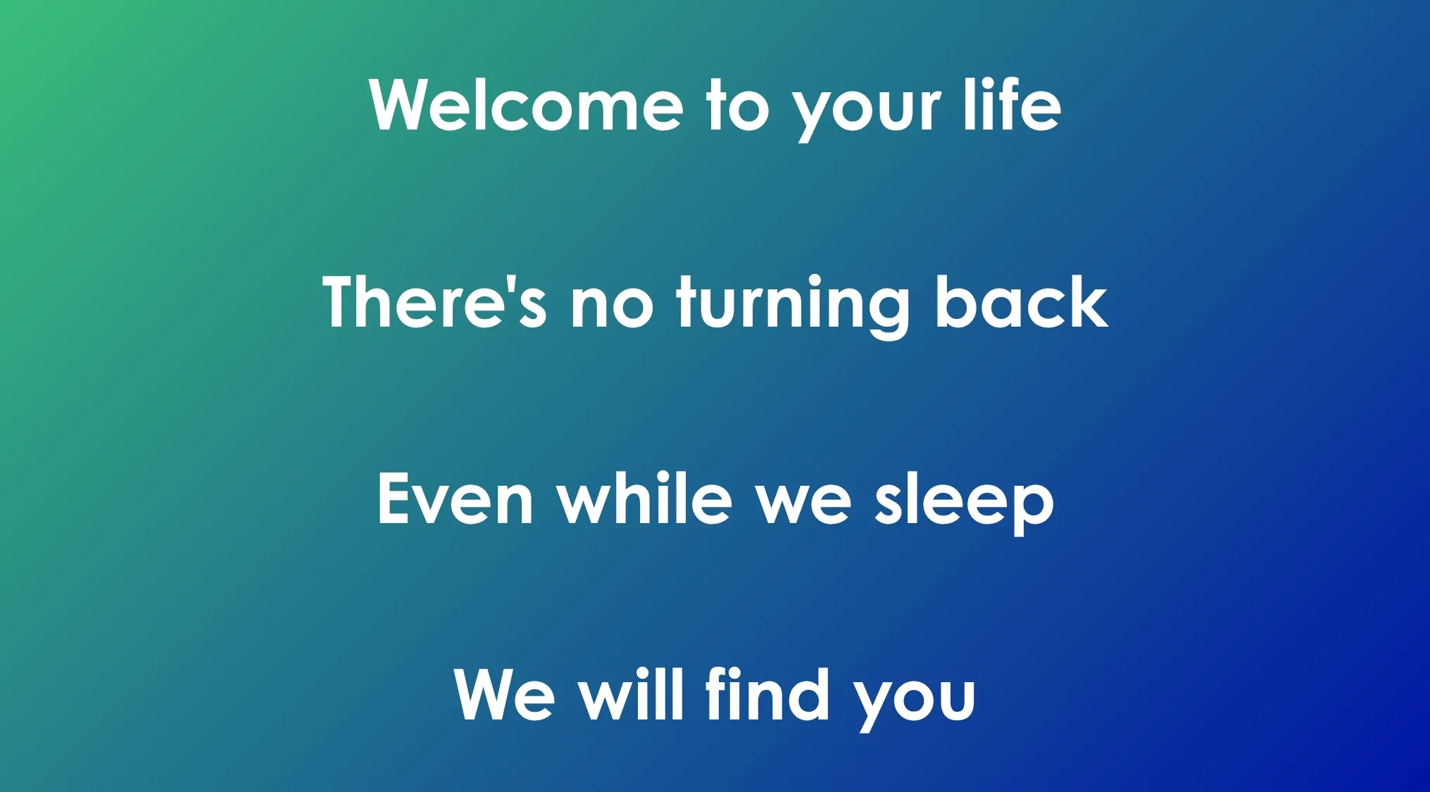 Opening lyrics of 80s and 90s songs shown on a blue-green gradient background in bold white text.