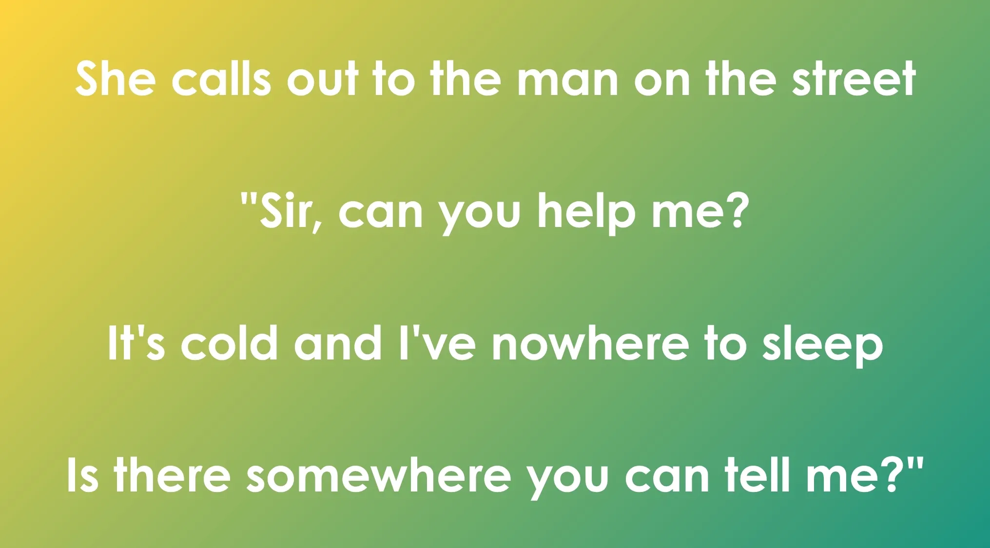Opening lyrics of 80s and 90s songs displayed in white text on a yellow to green gradient background.