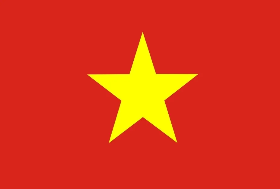 Vietnam flag with a yellow star on a red background representing the country formerly known as Siam