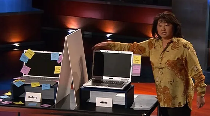 The Sticky Note Holder was a product pitched by Mary Ellen Simonsen in Season 1 of Shark Tank. It was a plastic, three-paneled arm that was attached to the side of a laptop, designed to hold sticky notes and photos, folding inward when the laptop was closed. It aimed to reduce the risk of losing your notes. 
