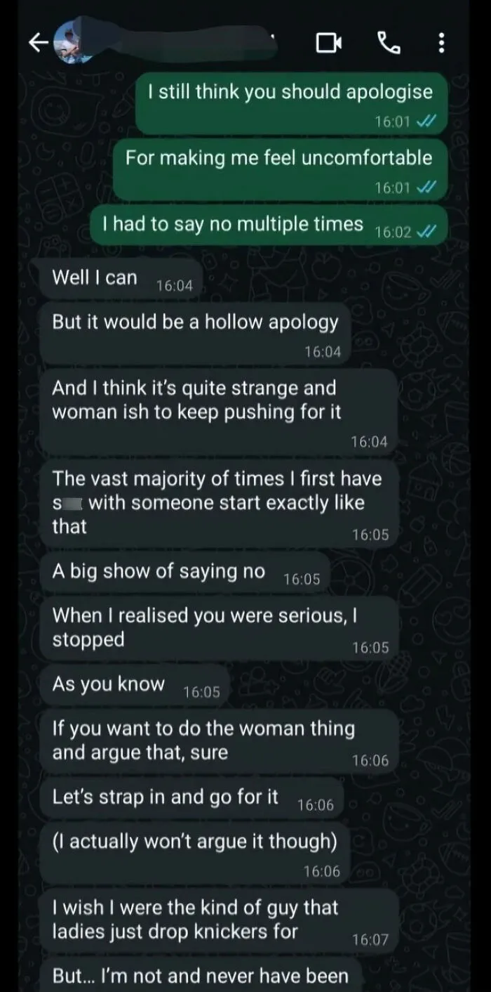 Ngvc: “I Stopped When I Realize You’re Serious” – Guy Thinks Ignoring ‘No’ Is Normal And Blames Women For Not Dropping Their Knickers