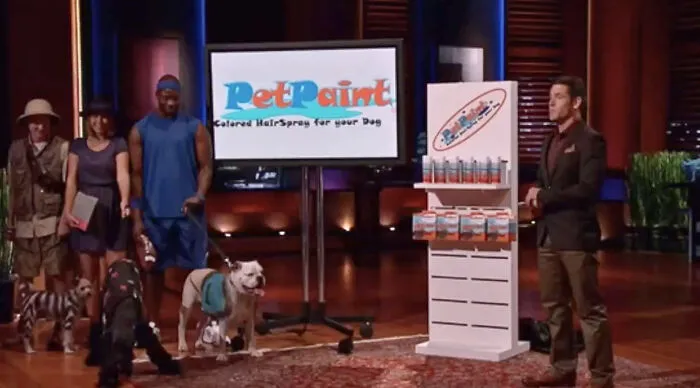 PetPaint was a temporary color hairspray for dogs pitched by Abe Geary in Season 5 of Shark Tank. It was a veterinarian-approved product, designed for creative pet grooming.