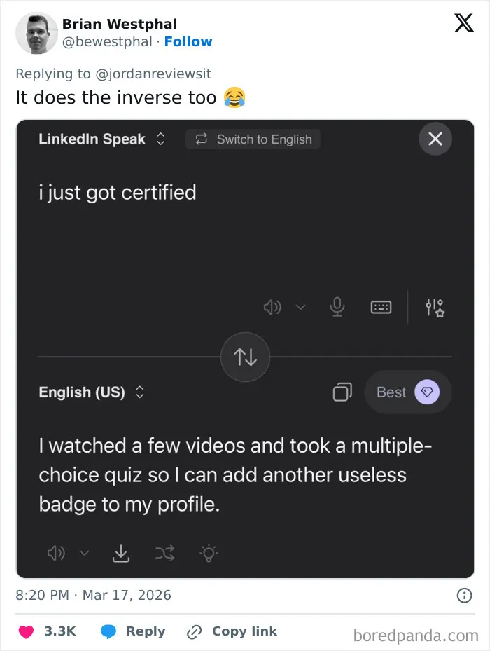 Someone Made A Google Translator For LinkedIn And The Results Are Absolutely Hilarious