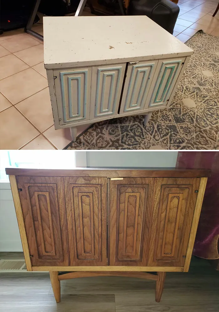 Before And After Restoration: Broyhill Sculptra Nightstand