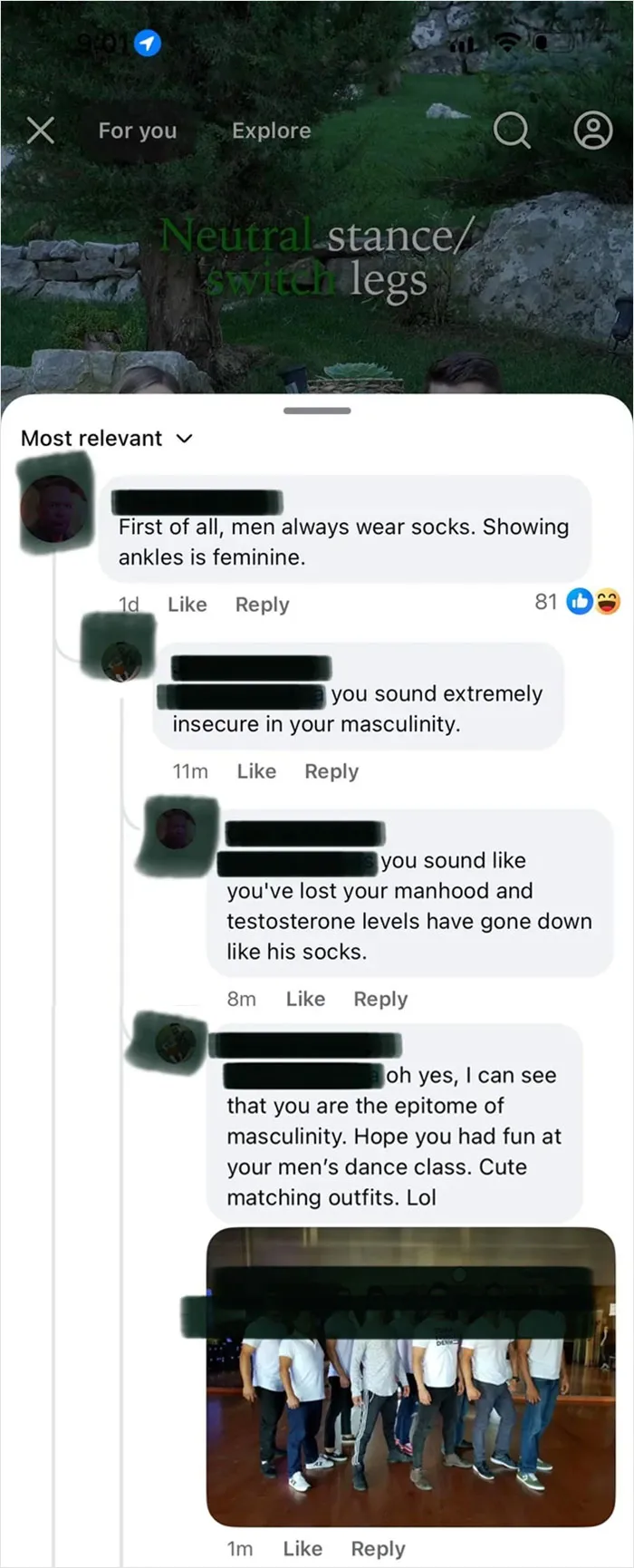 He Was Lecturing Everyone About Masculinity… Until I Posted His Dance-Class Photo And He Deleted His Comment