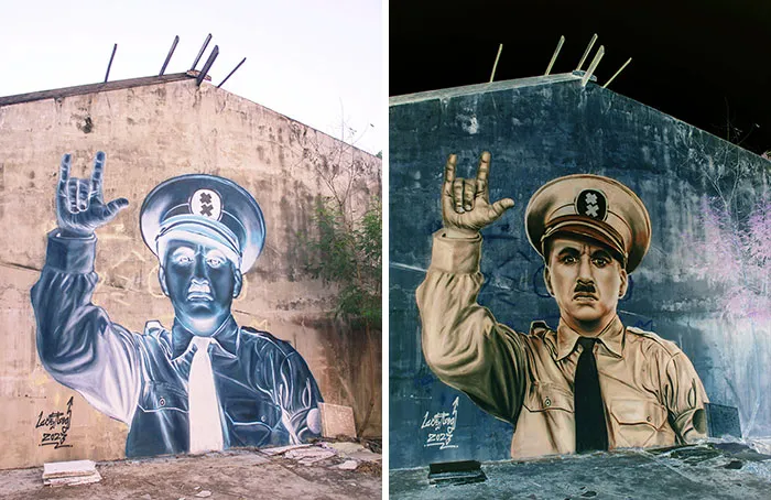 Thai Street Artist LuckyLeg Makes Murals That Feel Beautiful And Uncomfortable (34 Pics)