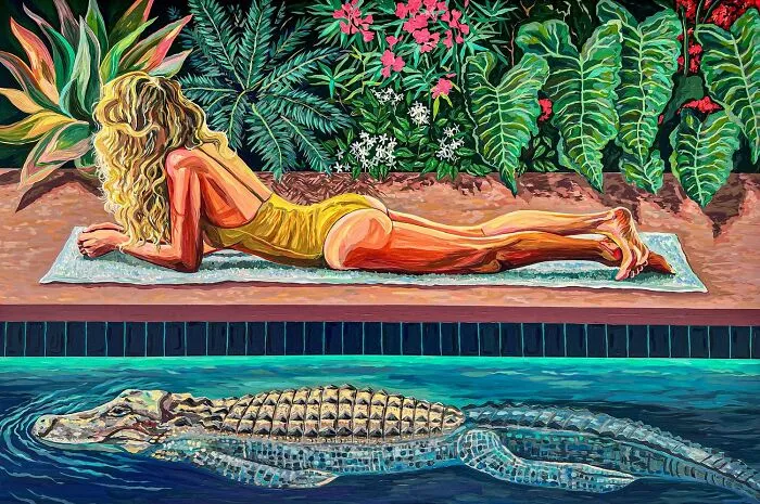 Bright And Inviting At First, Paintings By This Artist Slowly Reveal Something Unsettling (40 Pics)
