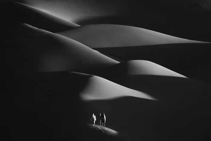 Black&white, 3rd Place: sunset Over The Sands By Yousef Bin Shakar Al Zaabi