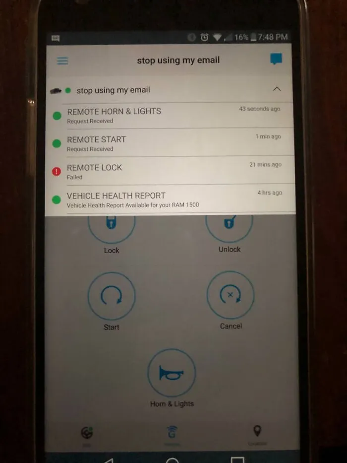 After Years Of This Guy Using My Email As A Spam Account, I Got My Revenge. He Signed Up For Siriusxm Which Also Gives Me The Ability To Beep His Horn