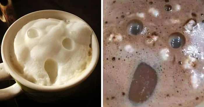 33 The Most Unintentionally Hilarious "Coffee Faces" Found In Foam Shared By This Community