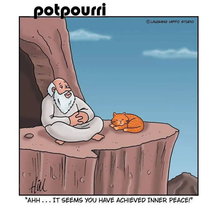 28 One-Panel Comics That Anyone Who Has Ever Been Judged By A Cat Will Instantly Relate To