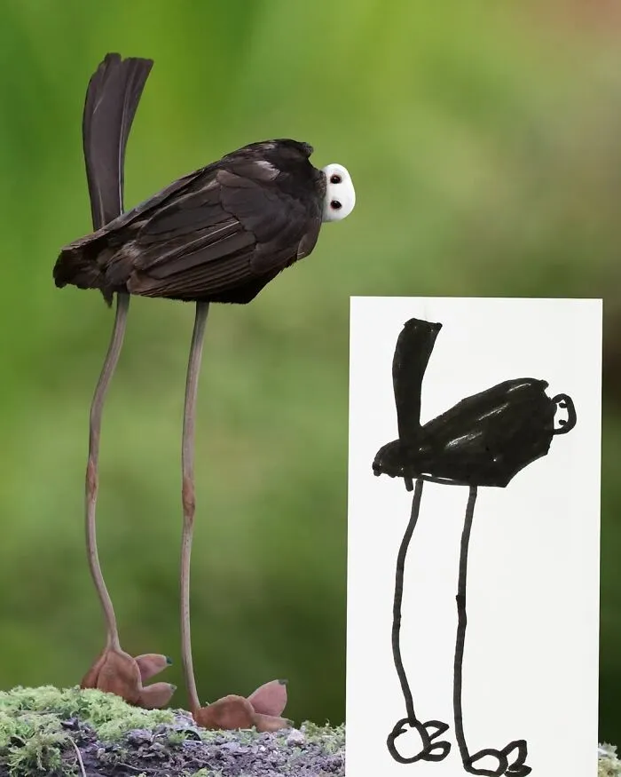 28 Terrifyingly Funny Recreations Of Kids’ Drawings By This Dad (New Pics)