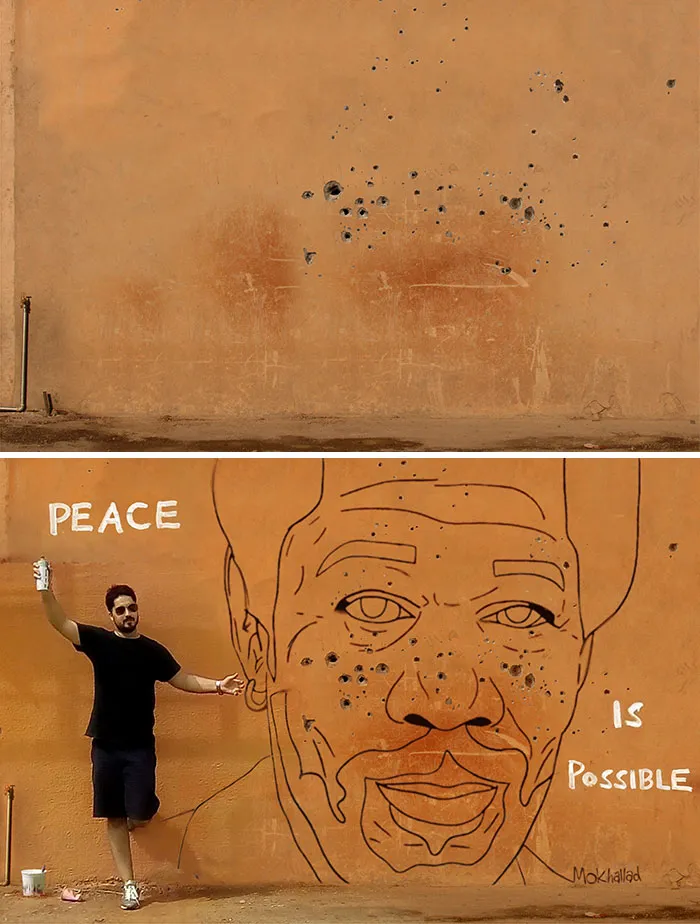 This Artist Transforms The Scars Of War Into Street Art Full Of Hope (11 Pics)