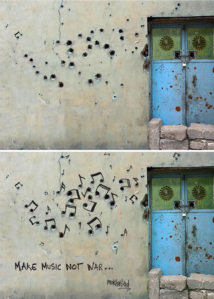 This Artist Transforms The Scars Of War Into Street Art Full Of Hope (11 Pics)