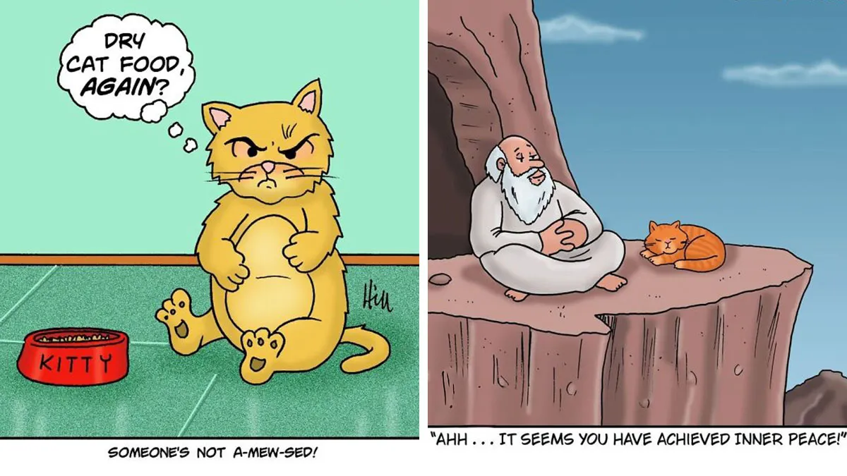 28 One-Panel Comics That Anyone Who Has Ever Been Judged By A Cat Will Instantly Relate To