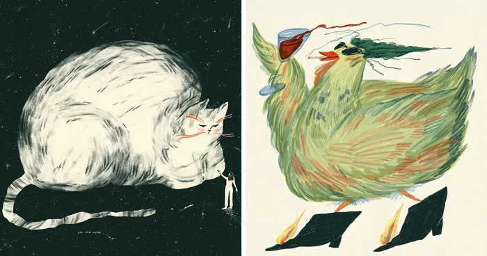 This Romanian Artist Turns Simple Moments From Daily Life Into Expressive Illustrations (40 Pics)