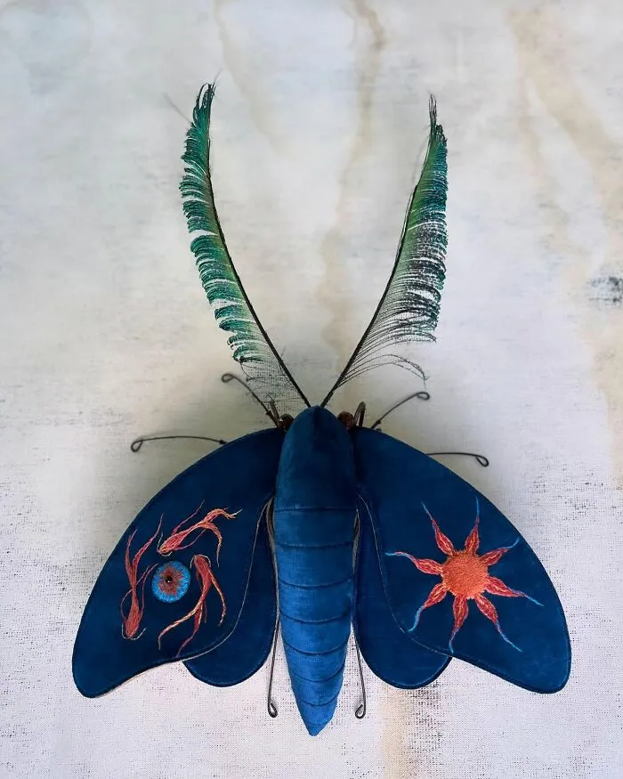 Artist Larysa Bernhardt Uses Old Textiles To Create Stunning Moth Sculptures (34 Pics)