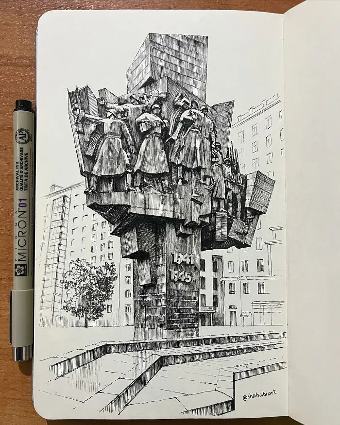 40 Ink Sketches By This Artist That Make A Simple Notebook Feel Like A Window Into Another World