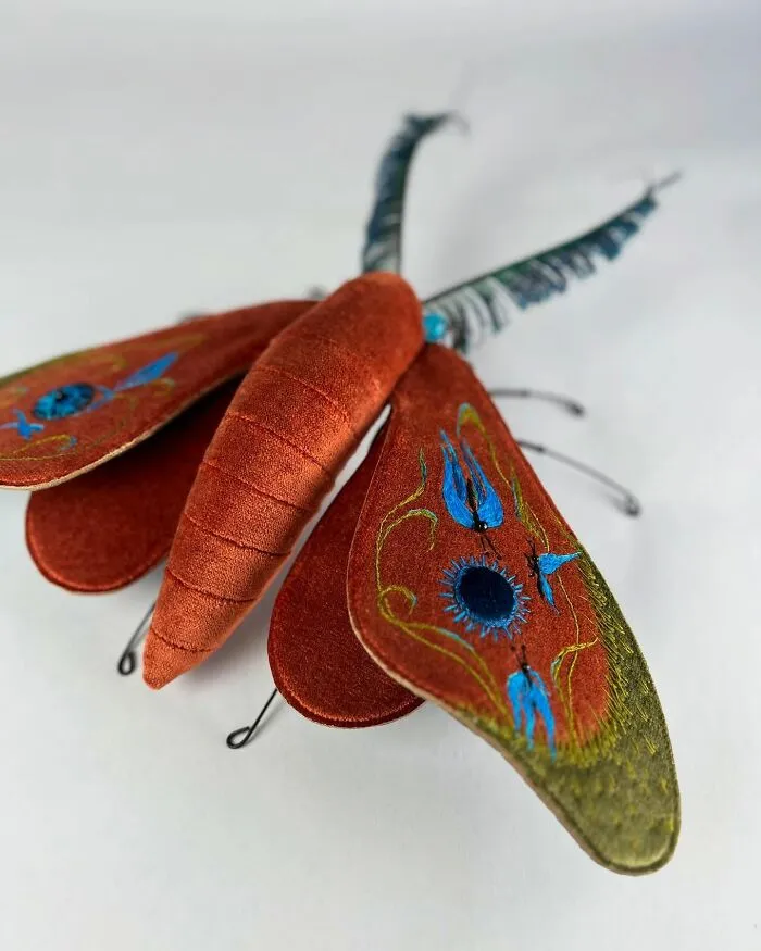 Artist Larysa Bernhardt Uses Old Textiles To Create Stunning Moth Sculptures (34 Pics)
