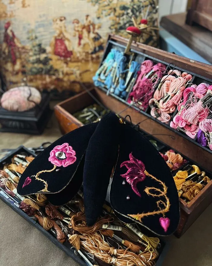 Artist Larysa Bernhardt Uses Old Textiles To Create Stunning Moth Sculptures (34 Pics)