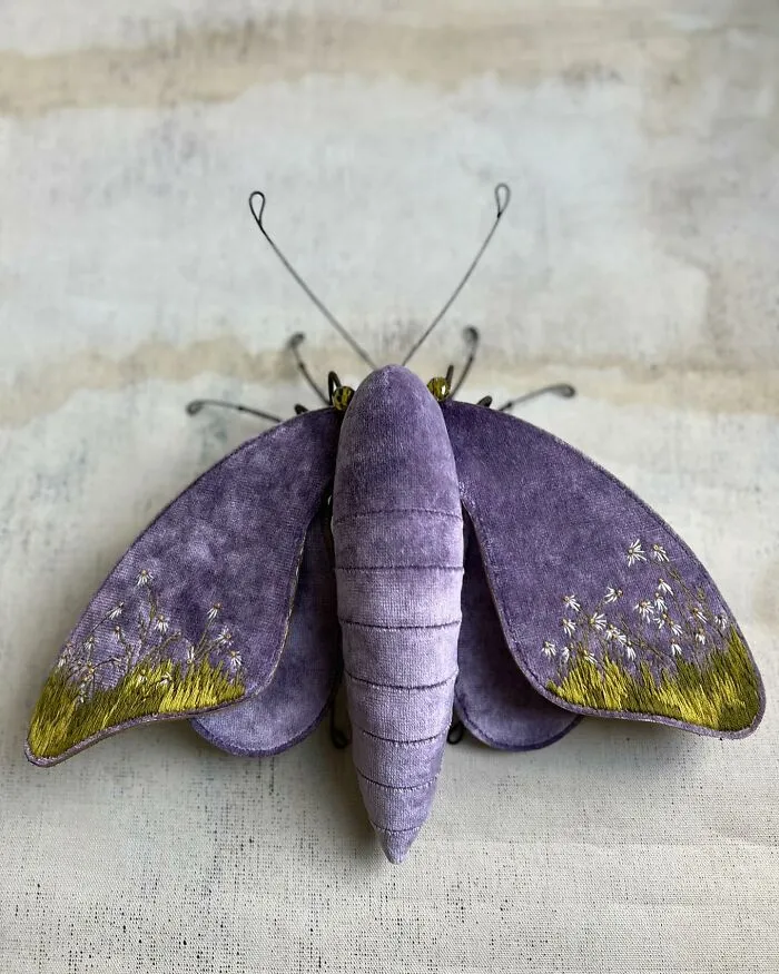 Artist Larysa Bernhardt Uses Old Textiles To Create Stunning Moth Sculptures (34 Pics)