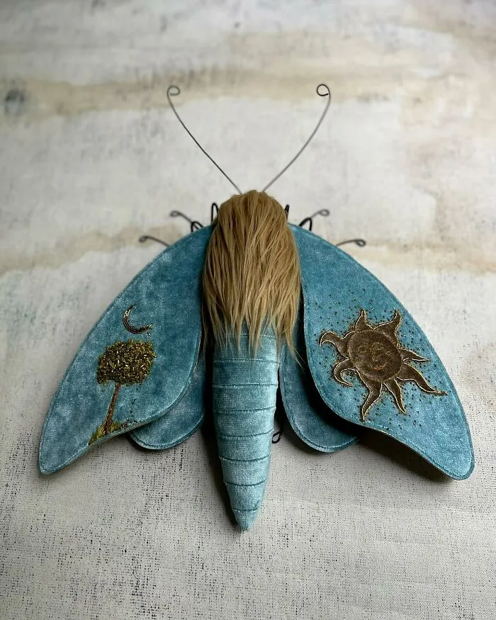 Artist Larysa Bernhardt Uses Old Textiles To Create Stunning Moth Sculptures (34 Pics)