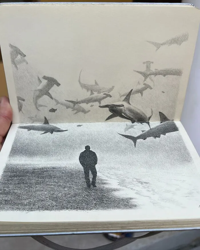 40 Ink Sketches By This Artist That Make A Simple Notebook Feel Like A Window Into Another World