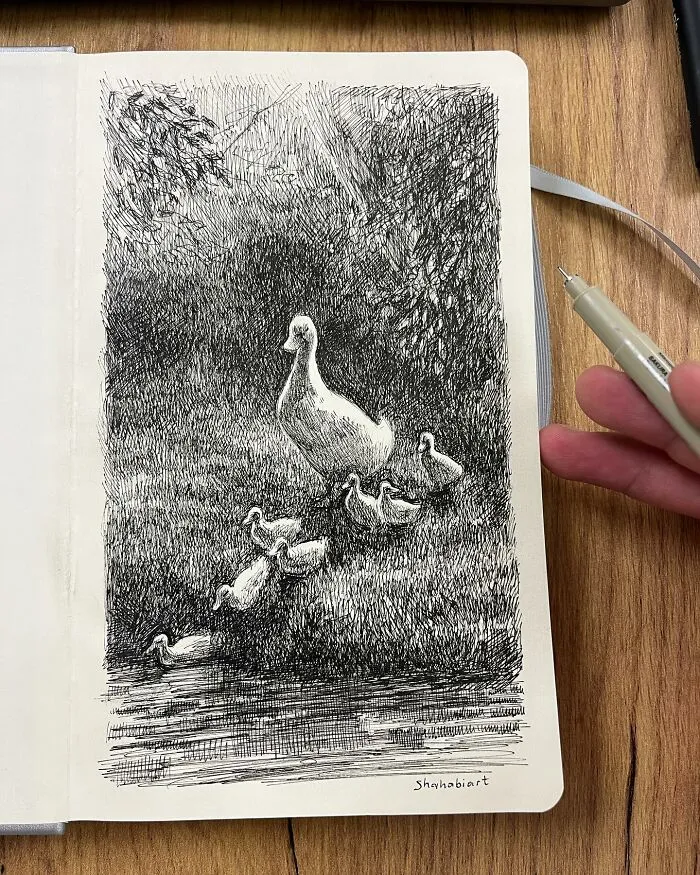 40 Ink Sketches By This Artist That Make A Simple Notebook Feel Like A Window Into Another World