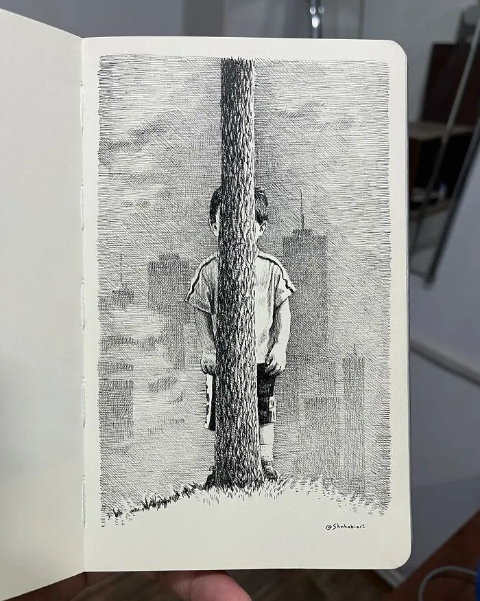 40 Ink Sketches By This Artist That Make A Simple Notebook Feel Like A Window Into Another World