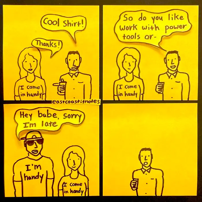 33 Funny And Unexpected Post-It Comics Prove That Simplicity Wins (New Pics)