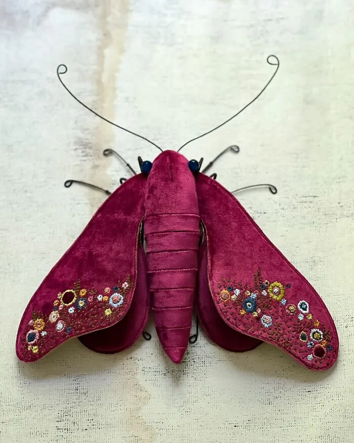 Artist Larysa Bernhardt Uses Old Textiles To Create Stunning Moth Sculptures (34 Pics)