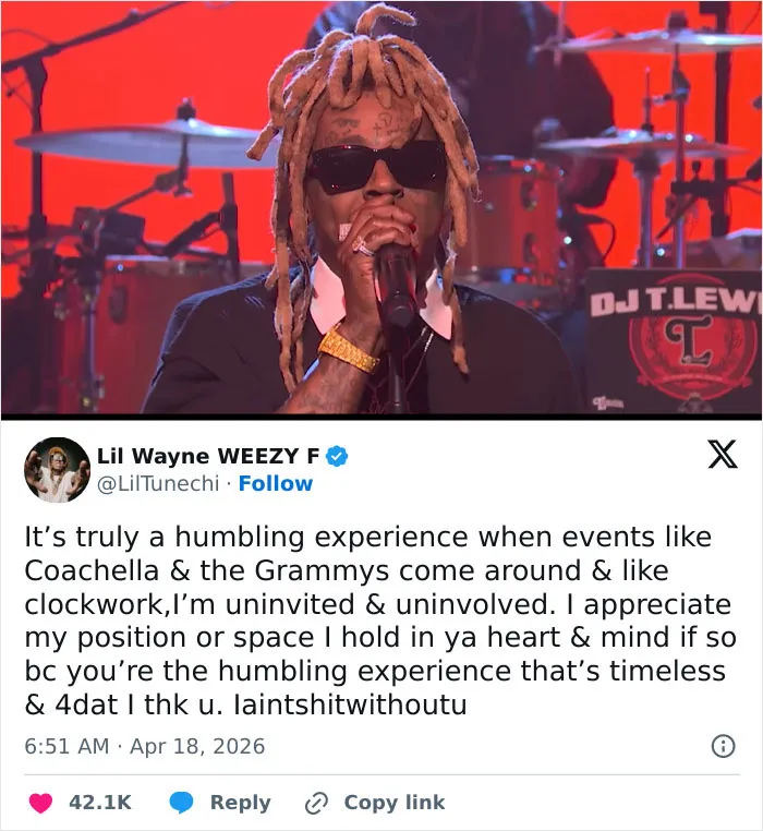 Lil Wayne calling out festival organizers for not inviting him
