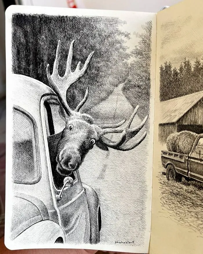 40 Ink Sketches By This Artist That Make A Simple Notebook Feel Like A Window Into Another World