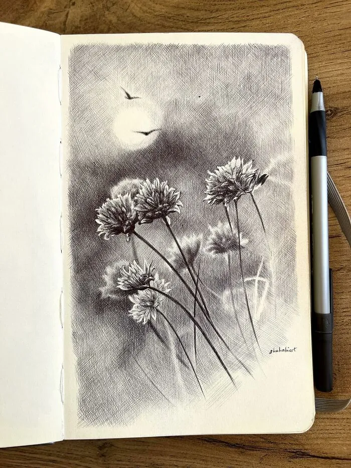40 Ink Sketches By This Artist That Make A Simple Notebook Feel Like A Window Into Another World