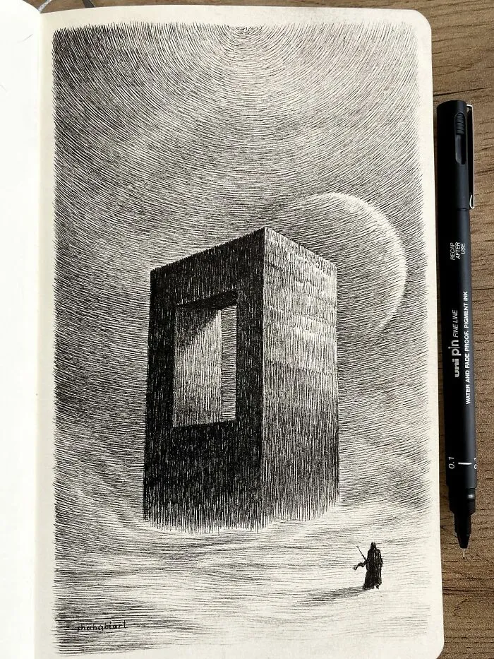 40 Ink Sketches By This Artist That Make A Simple Notebook Feel Like A Window Into Another World