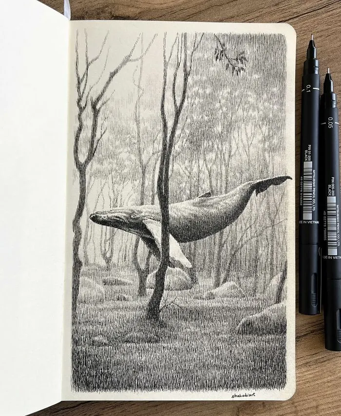 40 Ink Sketches By This Artist That Make A Simple Notebook Feel Like A Window Into Another World