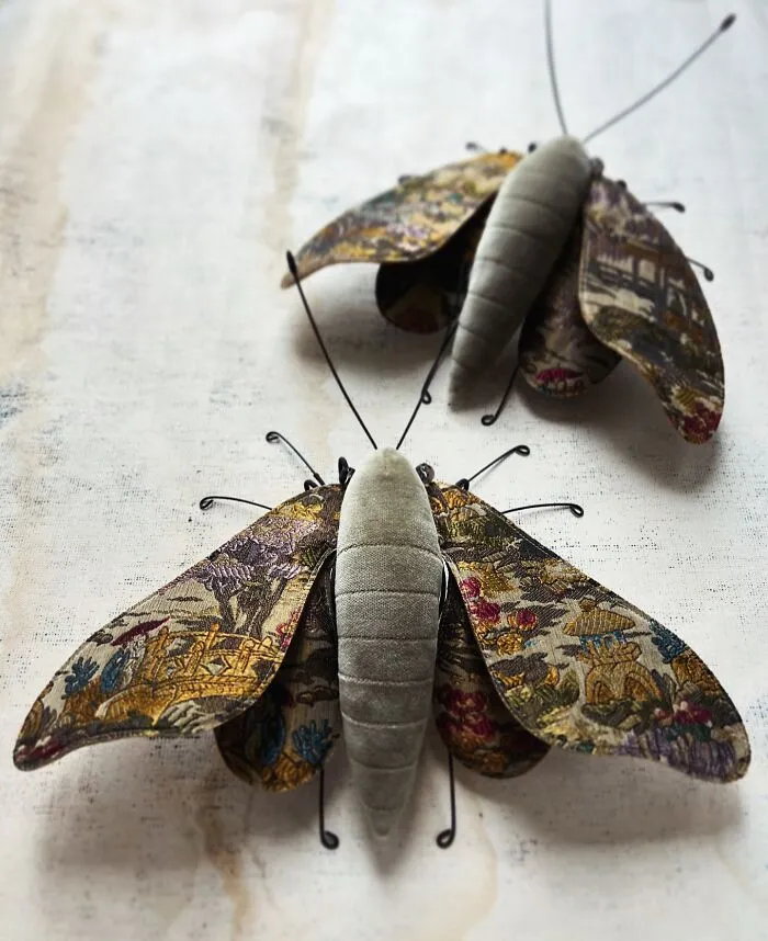 Artist Larysa Bernhardt Uses Old Textiles To Create Stunning Moth Sculptures (34 Pics)