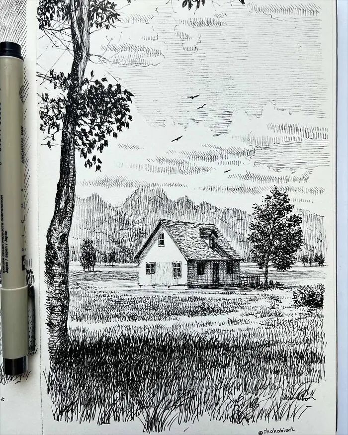 40 Ink Sketches By This Artist That Make A Simple Notebook Feel Like A Window Into Another World