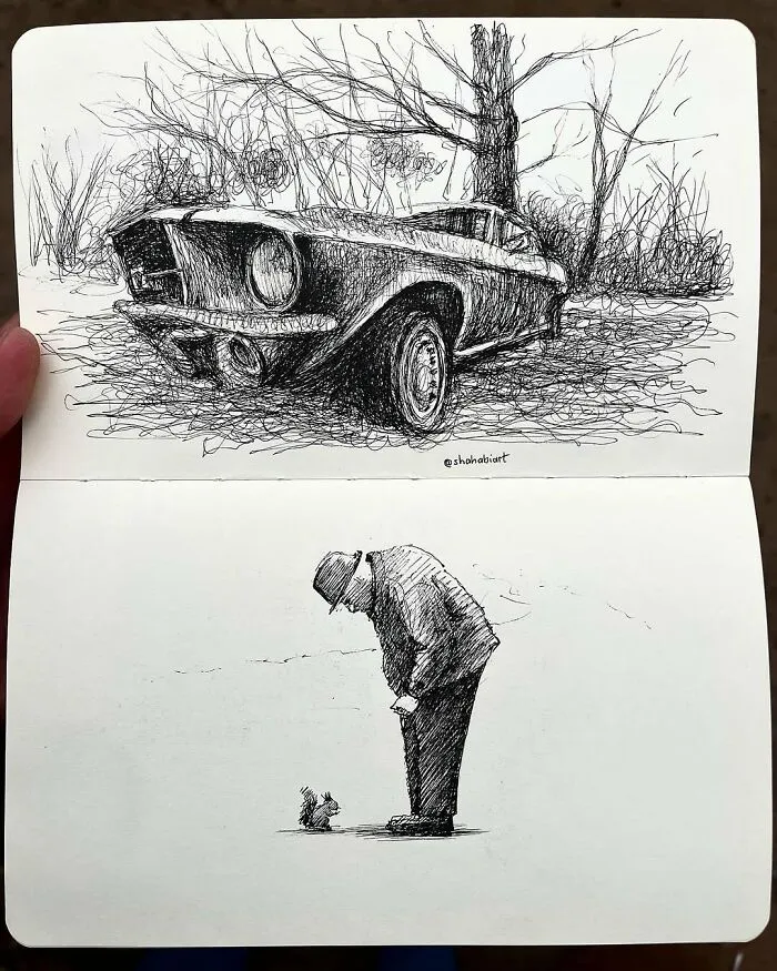 40 Ink Sketches By This Artist That Make A Simple Notebook Feel Like A Window Into Another World