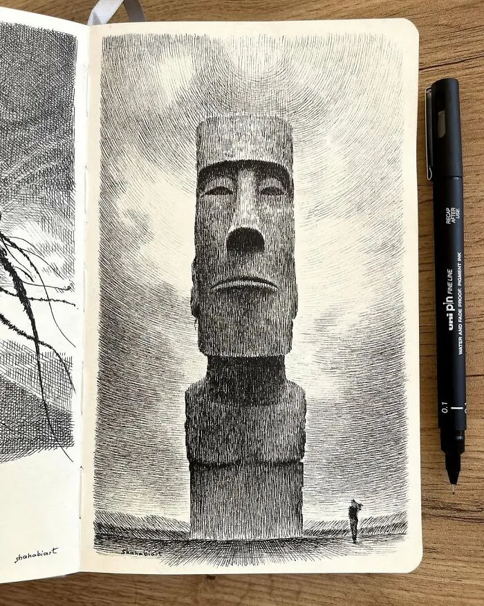 40 Ink Sketches By This Artist That Make A Simple Notebook Feel Like A Window Into Another World