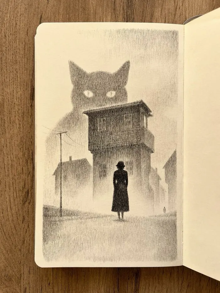 40 Ink Sketches By This Artist That Make A Simple Notebook Feel Like A Window Into Another World