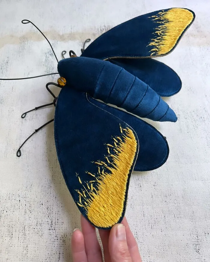 Artist Larysa Bernhardt Uses Old Textiles To Create Stunning Moth Sculptures (34 Pics)