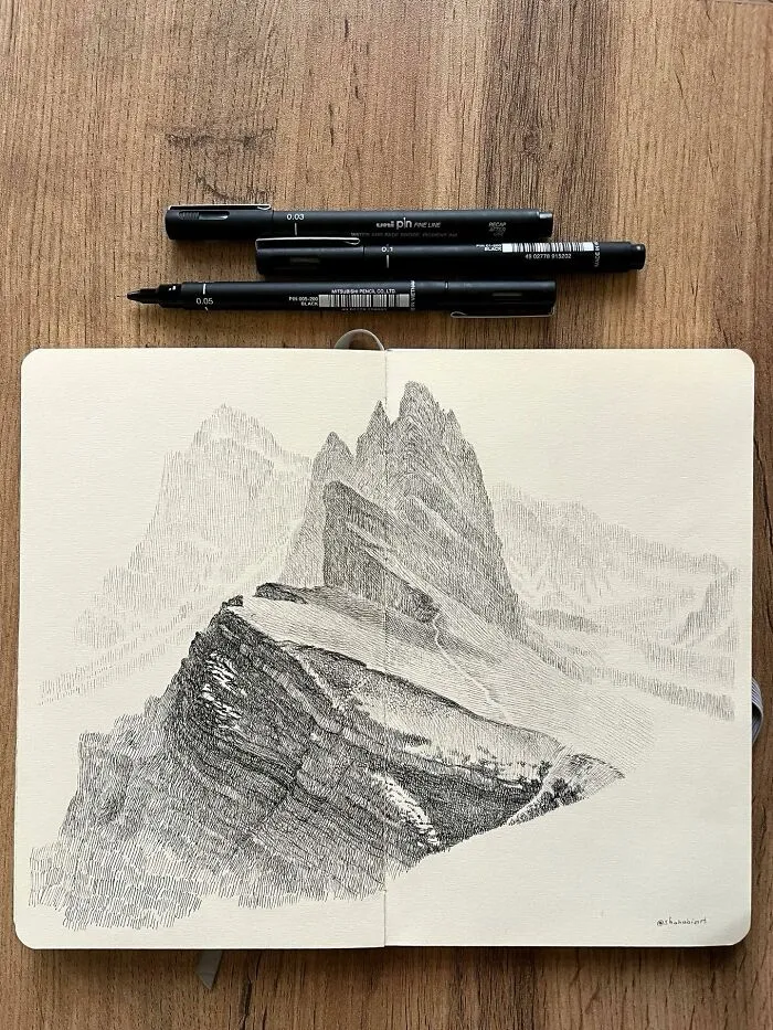 40 Ink Sketches By This Artist That Make A Simple Notebook Feel Like A Window Into Another World