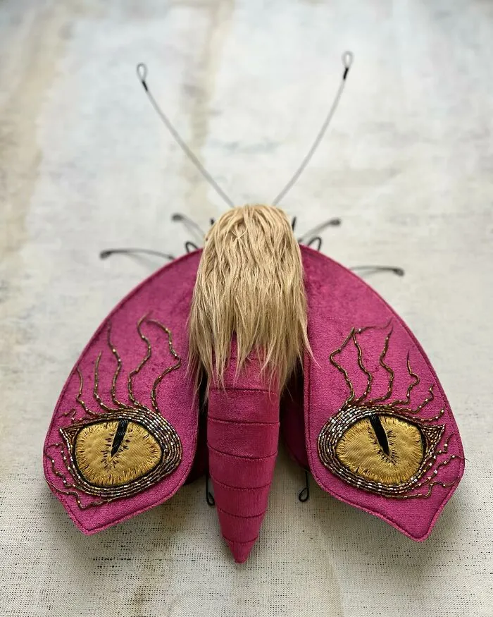 Artist Larysa Bernhardt Uses Old Textiles To Create Stunning Moth Sculptures (34 Pics)