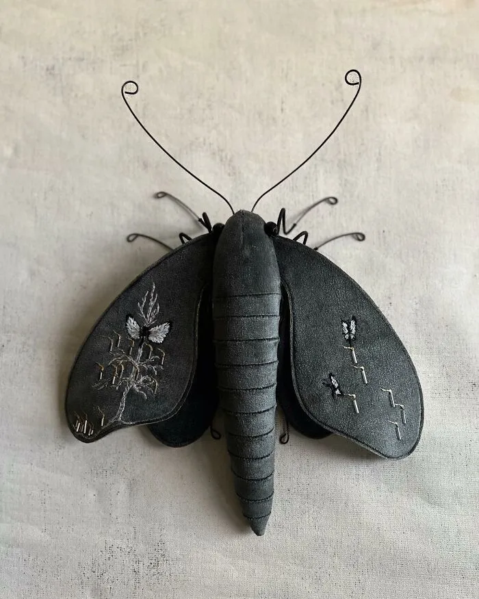 Artist Larysa Bernhardt Uses Old Textiles To Create Stunning Moth Sculptures (34 Pics)