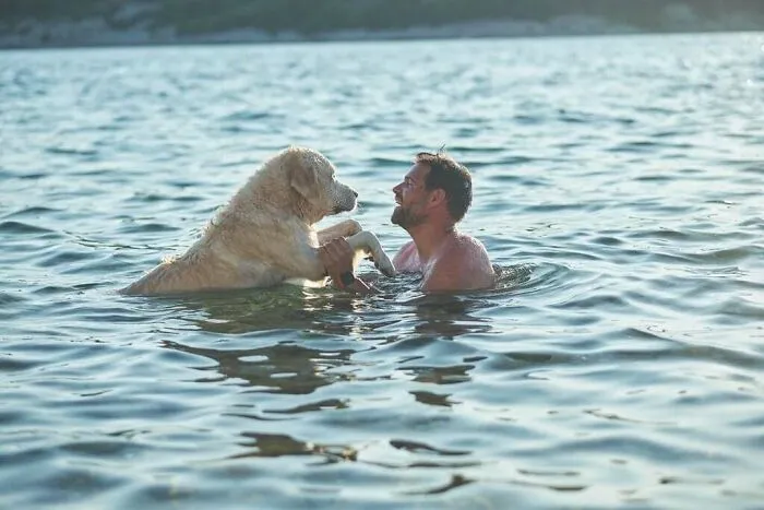 Mi novio solo ve al perro de la familia una o dos veces al año.